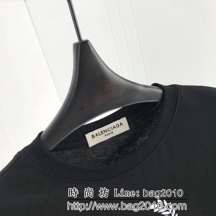 BALENCIAGA巴黎世家 19ss 麥穗雙B短袖 定制面料 七色可選百搭款 男女同款 ydi2469